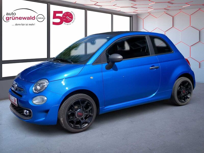 Fiat 500 Cabrio S, Navi, Klima, Apple Car, Blau-Metallic