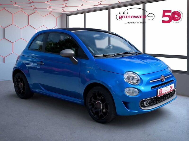 Fiat 500 Cabrio S, Navi, Klima, Apple Car, Blau-Metallic