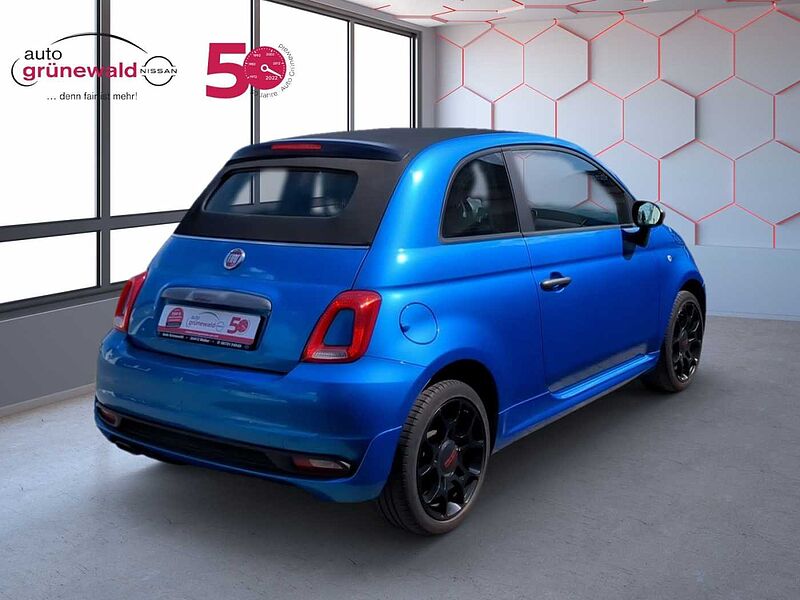 Fiat 500 Cabrio S, Navi, Klima, Apple Car, Blau-Metallic